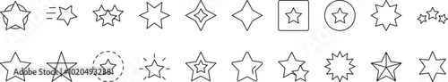 Star Outline Icon Collection. Editable Stroke. Perfect for Infographics, Articles, Books, Flyers, Banners