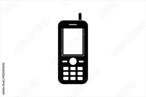 silhouette vector of a feature phone