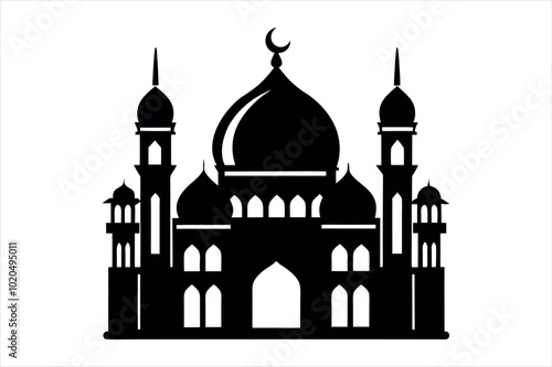 silhouette of a mosque