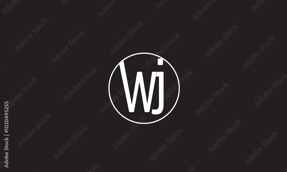 WJ, JW, W, J Abstract Letters Logo Monogram WJ, JW, W, J Abstract Letters Logo Monogram