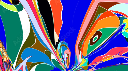Abstract, colorful, psychedelic fluid background for Music Festival 2025