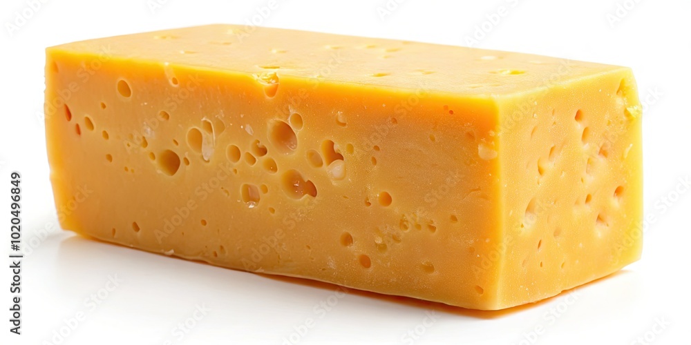 Cheddar cheese slice isolated on a white background, perfect for culinary applications and food photography, showcasing its vibrant color and smooth texture in appealing compositions. Cheddar cheese slice isolated on a white background, perfect for culinary applications and food photography, showcasing its vibrant color and smooth texture in appealing compositions.