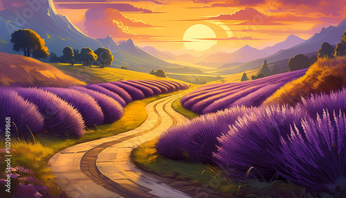 sunset in the mountains
