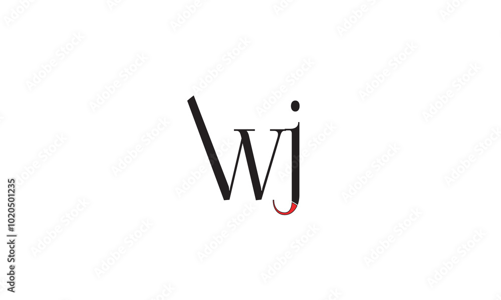 WJ, JW, W, J Abstract Letters Logo Monogram WJ, JW, W, J Abstract Letters Logo Monogram
