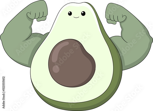 avocado fruit is flexing strong muscles