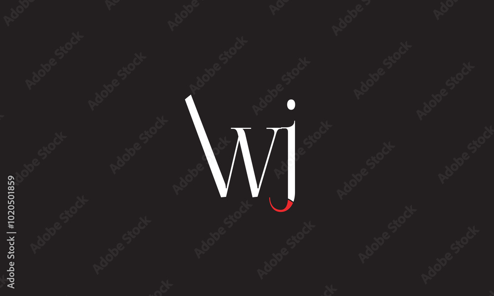 WJ, JW, W, J Abstract Letters Logo Monogram WJ, JW, W, J Abstract Letters Logo Monogram