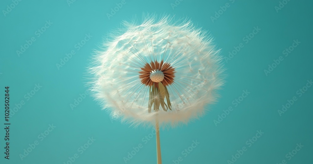 Fototapeta premium Whimsical Dreamscape - A Soft-Focused, Delicate Dandelion Wish.