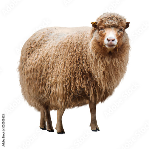 Принти на полотні Brown sheep png sticker, farm animal, transparent background