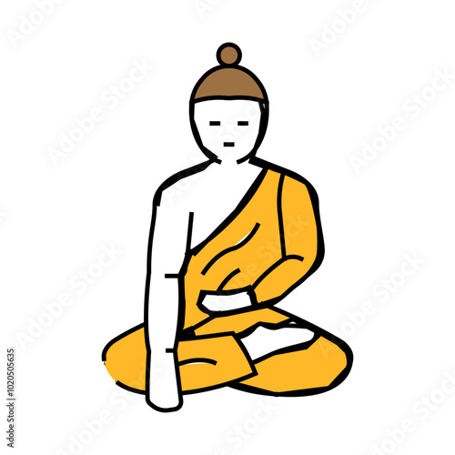 buddha siddhartha gautama line icon vector. buddha siddhartha gautama sign. isolated symbol illustration