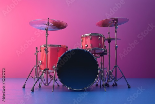 Drum Set Photography | Red Kit Instruments | Creative Display