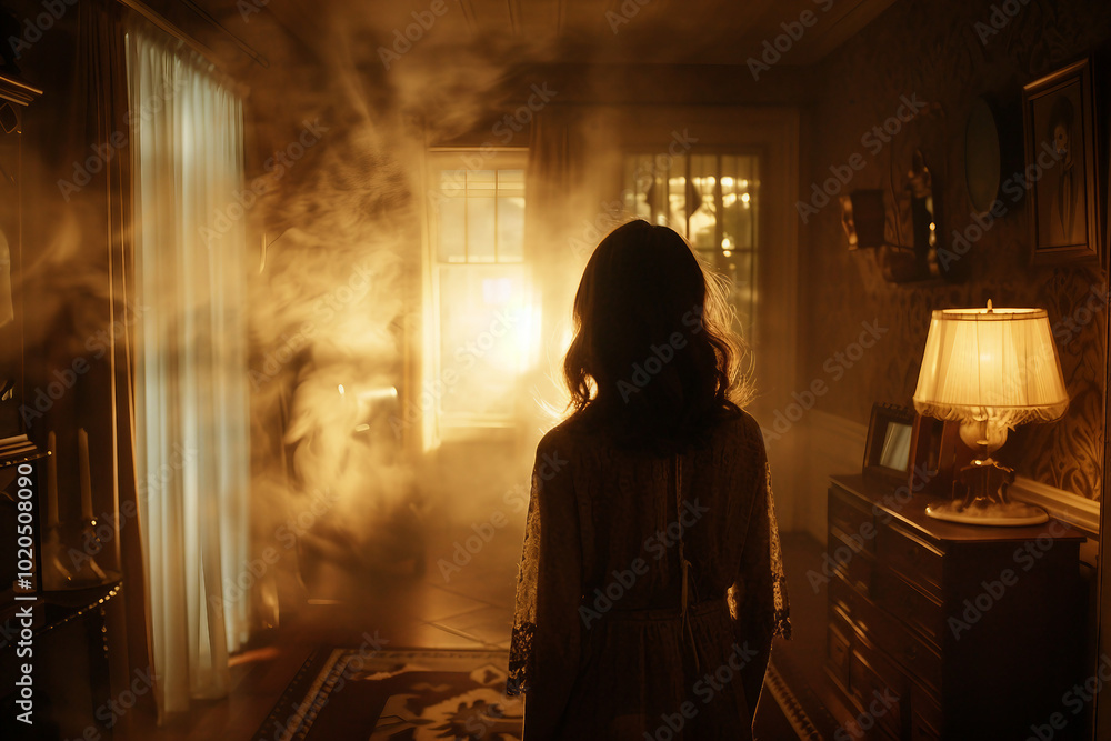 Mysterious UFOs in night sky generative AI concept