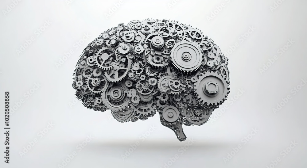 A brain made of gears and cogs, representing the mechanics behind AI learning
A brain made of gears and cogs, representing the mechanics behind AI learning