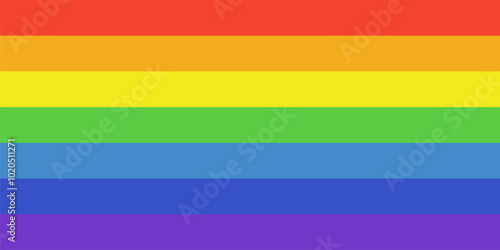 Rainbow flag vector rectangle symbol. Colorful rectangular vector flag.