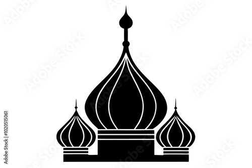 Russian Onion Dome Silhouette Vector Illustration Cultural Clipart