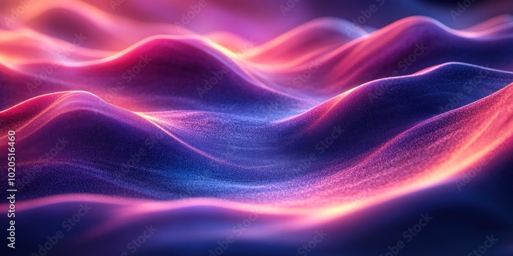 Fototapeta premium Abstract Purple and Red Wavy Landscape