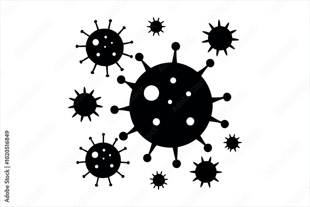 virus silhouette vector virus silhouette vector