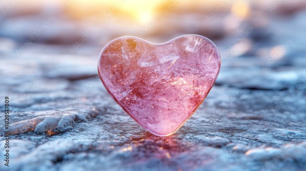 Fototapeta premium Pink Heart Amethyst Crystal, Mystical Stone, Gemstone Jewelry