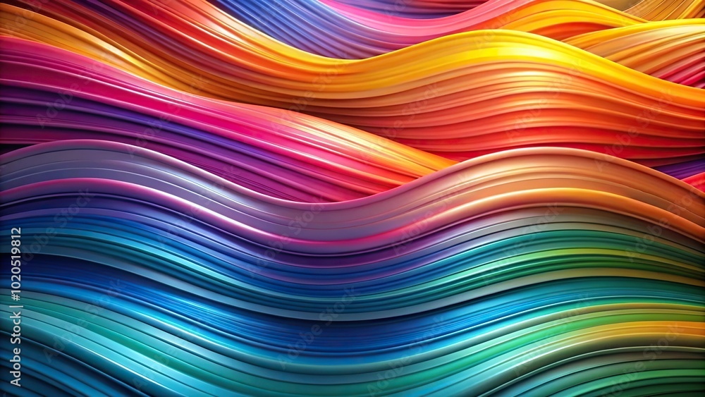 Obraz premium Forced perspective abstract colorful background with waves created using digital art