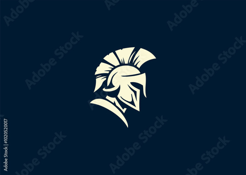 Vector illustration of Spartan Silhouette Logo Design