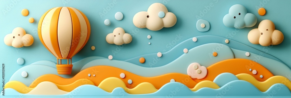 Vibrant Illustration of Balloon Adventure Vibrant Illustration of Balloon Adventure