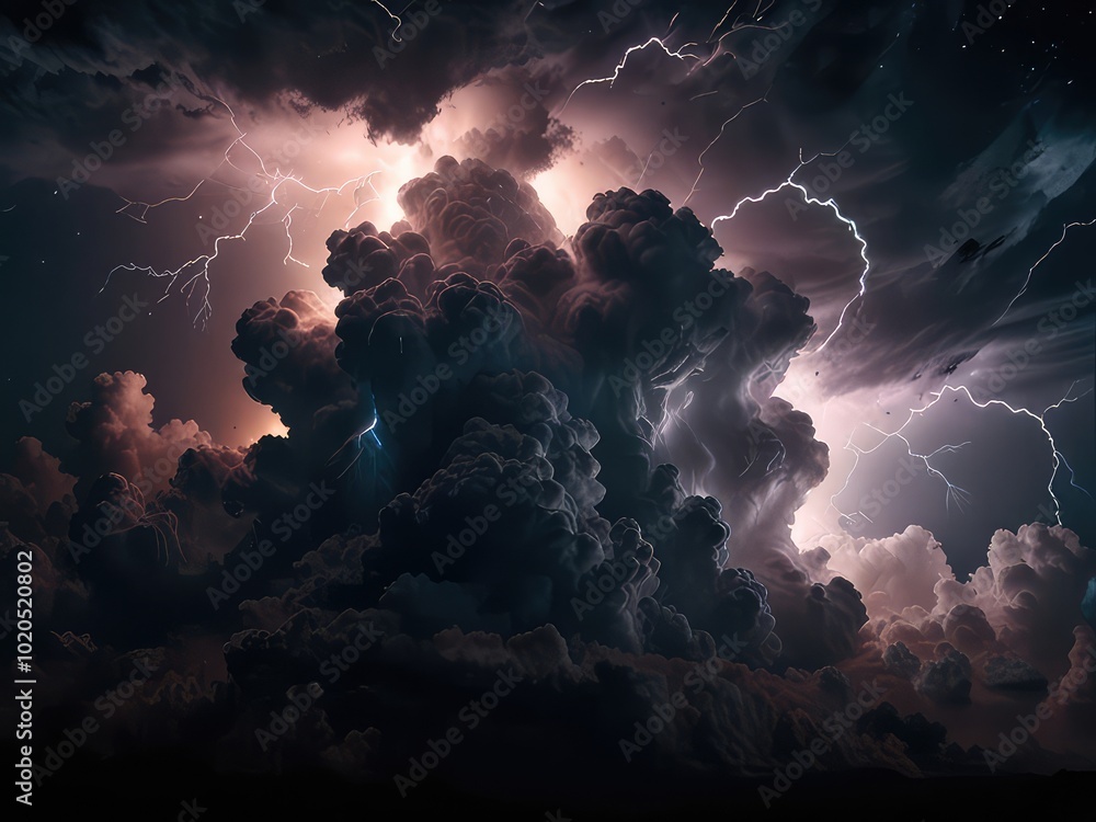 Fototapeta premium lightning in the storm,lightning in the night