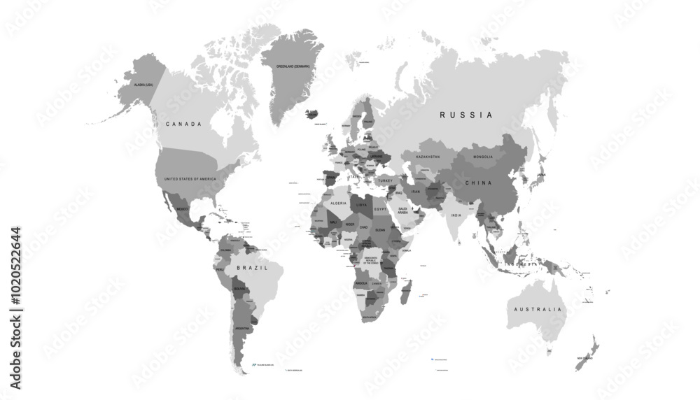Obraz premium World map. Modern color vector map. Silhouette map.