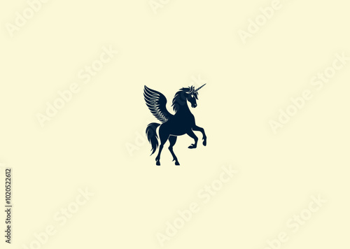 Vector illustration of Pegasus Logo Design photo