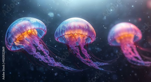 Beautiful Jellyfish in the Deep Sea | Ocean Scene