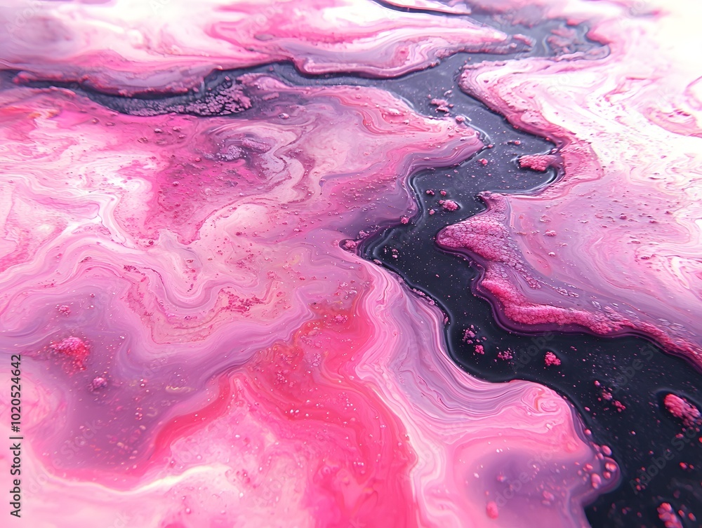 Fototapeta premium Gentle Fluid Patterns in Vibrant Pink Hues
