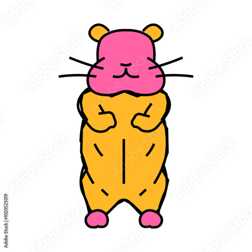 hamster standing pet line icon vector. hamster standing pet sign. isolated symbol illustration