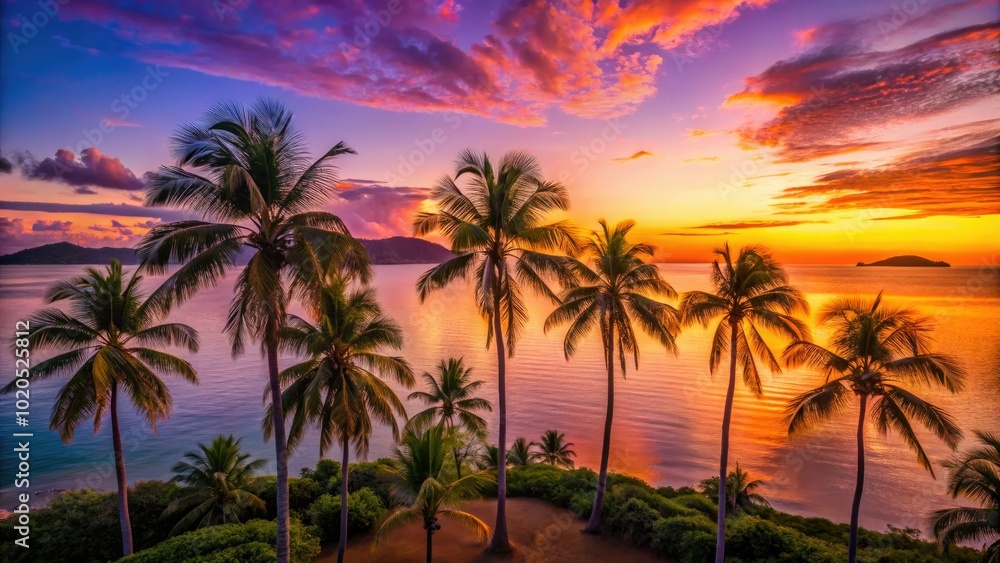Palm trees bathe in the warm glow of evening sunlight on Magnetic Island, Australia, creating a serene and minimalist scene that captures nature’s tranquil beauty. Palm trees bathe in the warm glow of evening sunlight on Magnetic Island, Australia, creating a serene and minimalist scene that captures nature’s tranquil beauty.