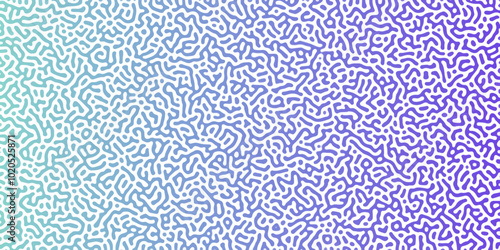 Abstract Reaction-diffusion Turing pattern natural texture purple gradient color scheme. Linear design with biological algorithm psychedelic background. Reaction-diffusion or truing patter