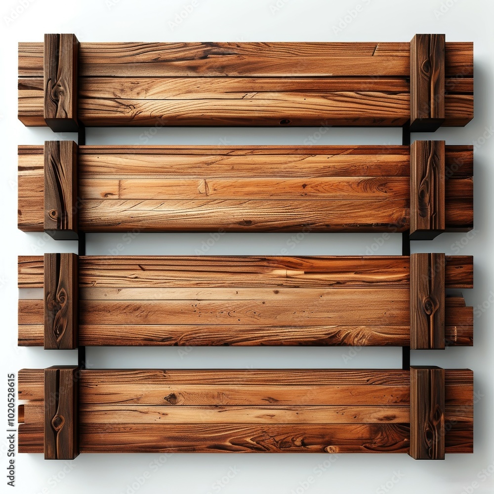 wooden planks signboard, as decor, on a white background wooden planks signboard, as decor, on a white background