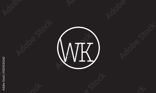 WK, KW, W, K Abstract Letters Logo Monogram