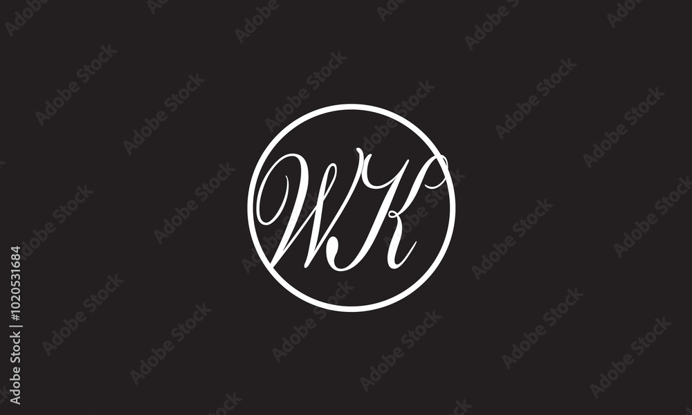 WK, KW, W, K Abstract Letters Logo Monogram WK, KW, W, K Abstract Letters Logo Monogram