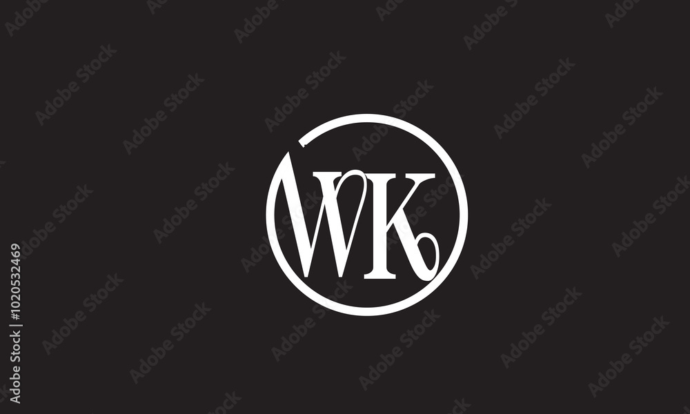 WK, KW, W, K Abstract Letters Logo Monogram WK, KW, W, K Abstract Letters Logo Monogram