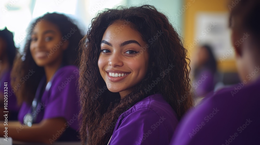 The Smiling Student in Class