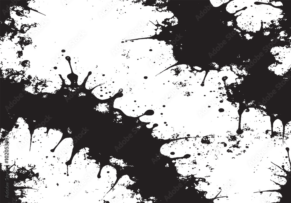 Isolated Black Watercolor and Ink Splatter Textures on White Background Isolated Black Watercolor and Ink Splatter Textures on White Background