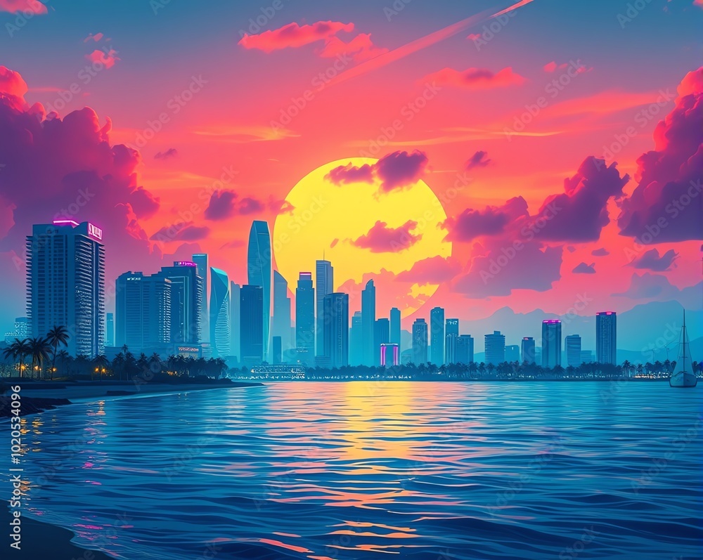 Fototapeta premium sunrise over the city