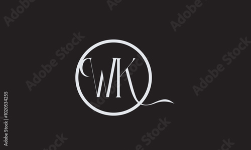 WK, KW, W, K Abstract Letters Logo Monogram photo