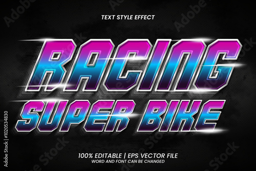 Racing Super Bike Editable Text Effect 3D style