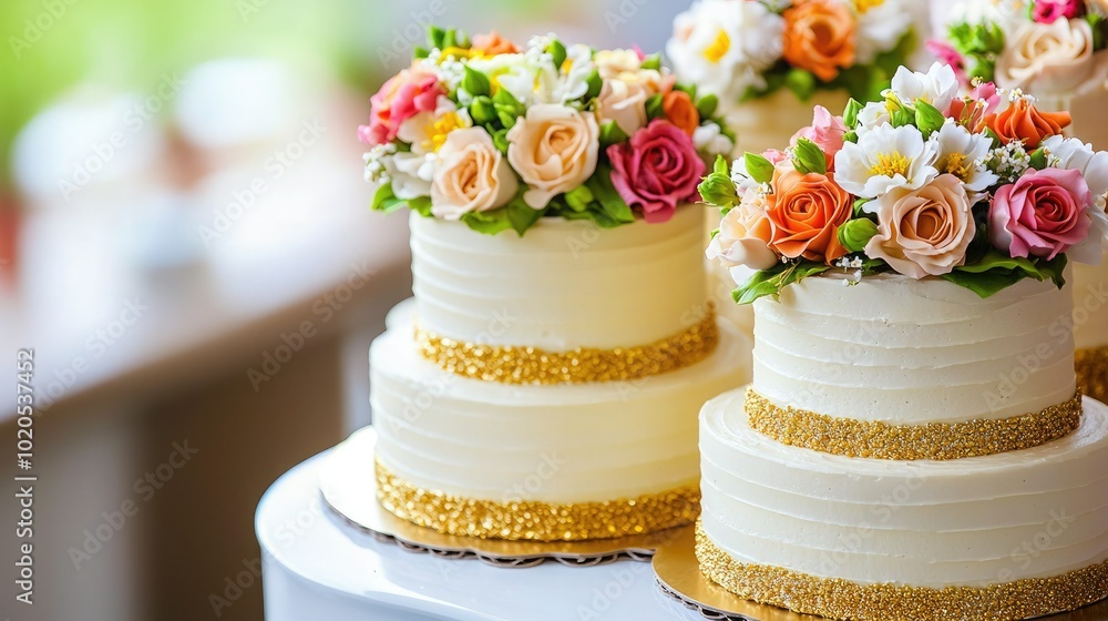 Elegant cake adorned with vibrant flowers, perfect for celebrations and special occasions. A beautiful centerpiece for events. Elegant cake adorned with vibrant flowers, perfect for celebrations and special occasions. A beautiful centerpiece for events.