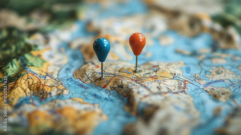illustrated map displaying a specific location with vibrant pins indicating the start and destination points, emphasizing the importance of GPS navigation for efficient route planning and guidance illustrated map displaying a specific location with vibrant pins indicating the start and destination points, emphasizing the importance of GPS navigation for efficient route planning and guidance