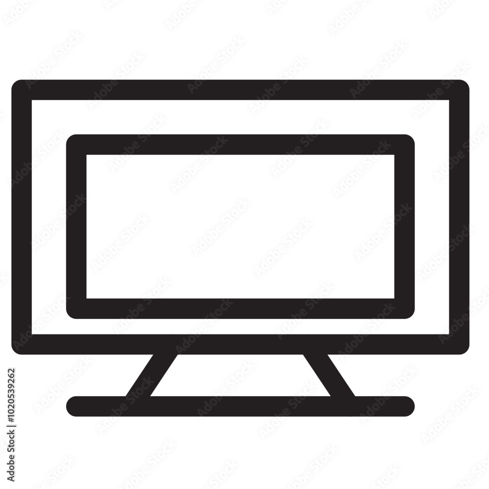 monitor line icon