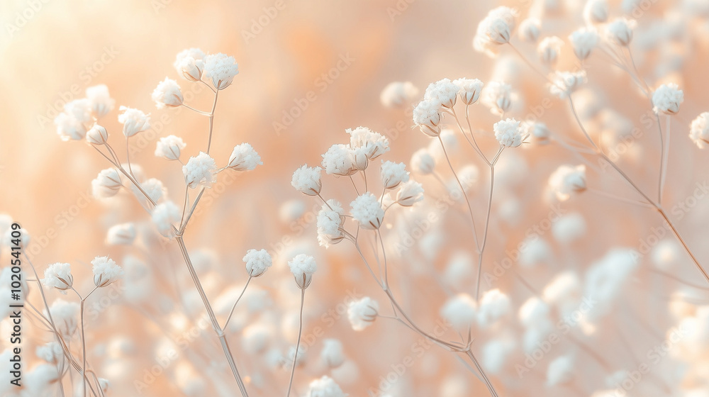 Soft Focus White Baby's Breath with Warm Tones Soft Focus White Baby's Breath with Warm Tones