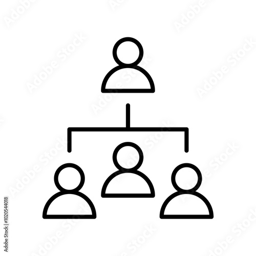 Organization chart hierarchy vector icon. Enterprise management subordinate structure. company head of departments. Businessman manager employee
