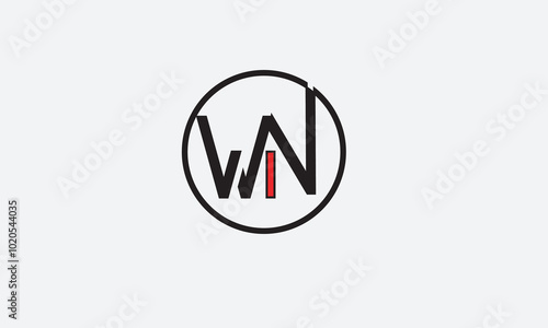 WN, NW, W, N Abstract Letters Logo Monogram