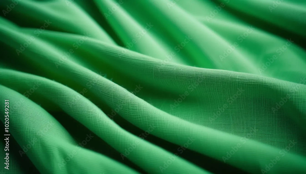 Green draped natural linen as a background. Green draped natural linen as a background.
