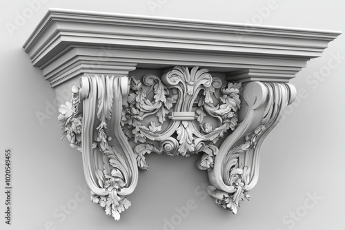 Intricately designed architectural corbel showcasing ornate details in a sophisticated style photo