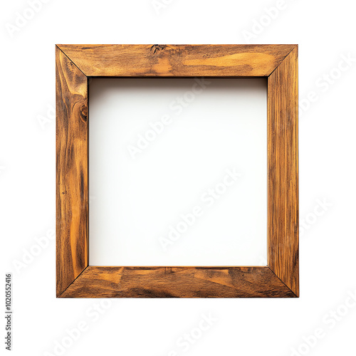 Wooden frame, white isolate background